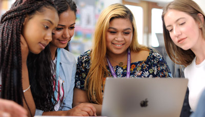 Students sharing a computer