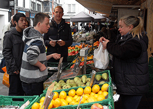 Learning Difficulties and Disabilities students in a food market
